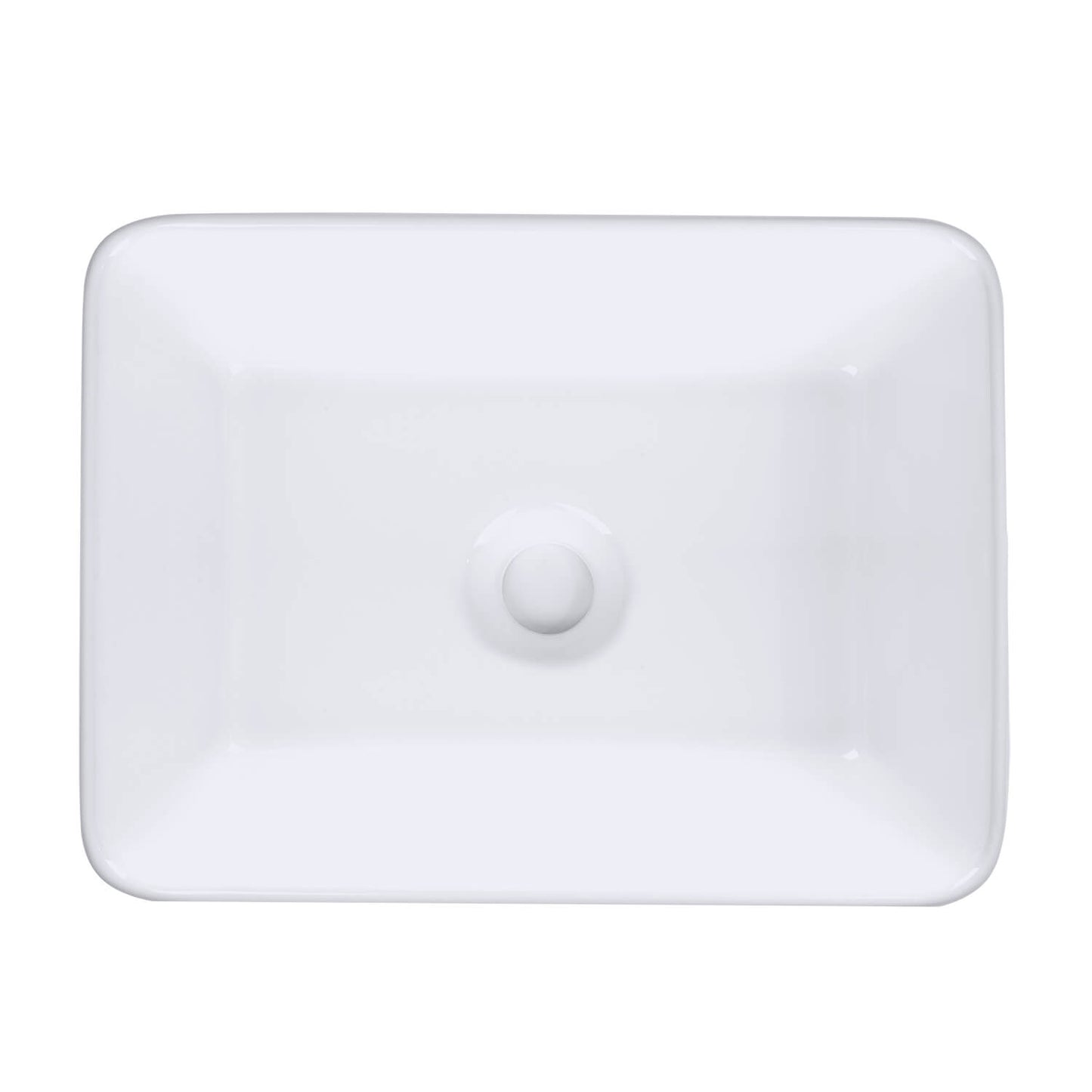 White Rectangular Ceramic Bathroom Sink