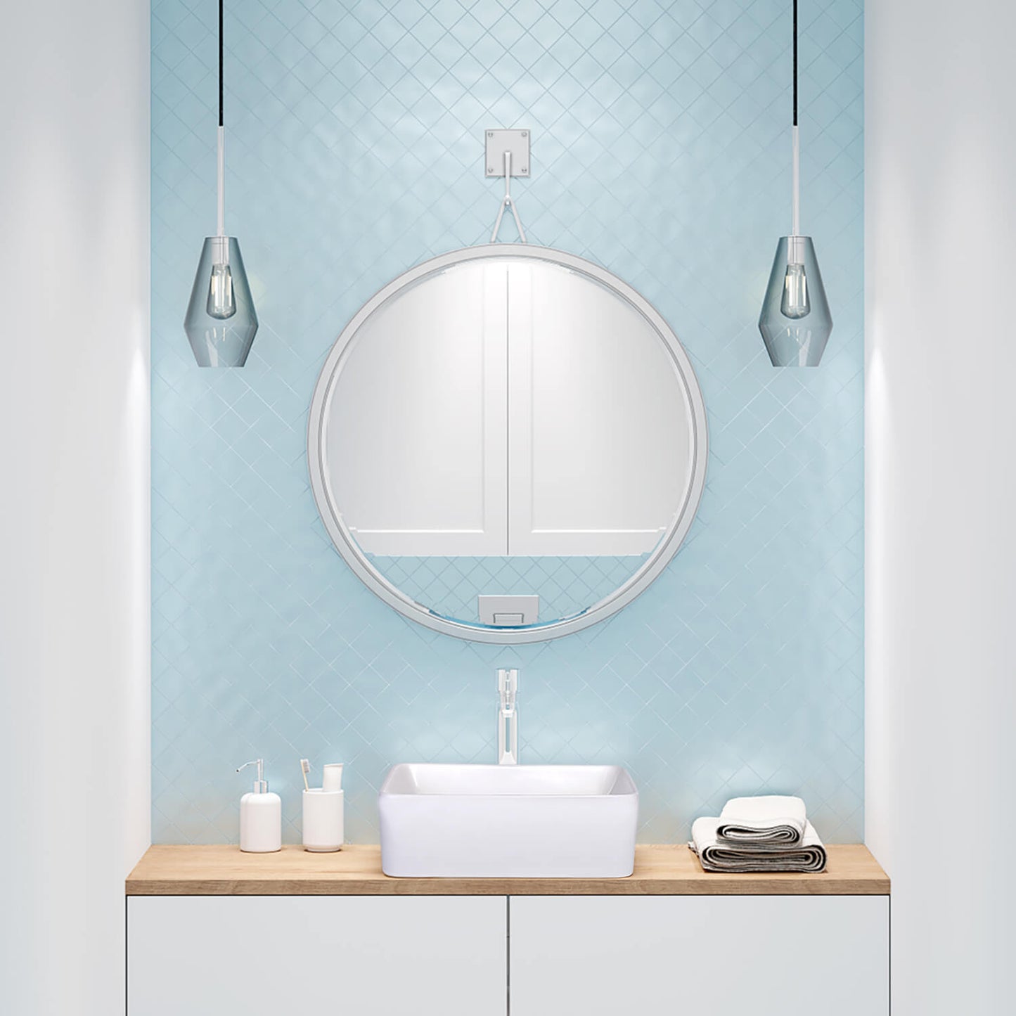 White Rectangular Ceramic Bathroom Sink