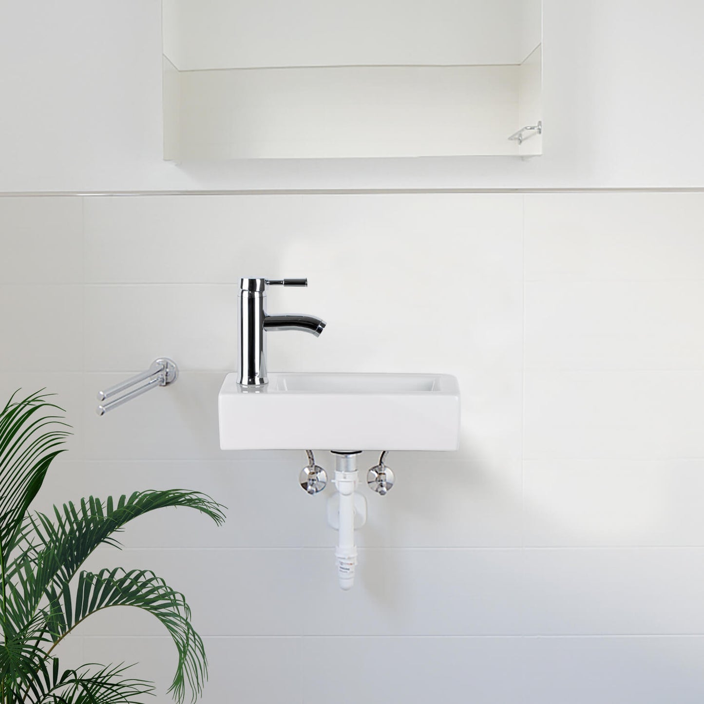 Small Wall Mounted Bathroom Sink, 14.7"x7"#right