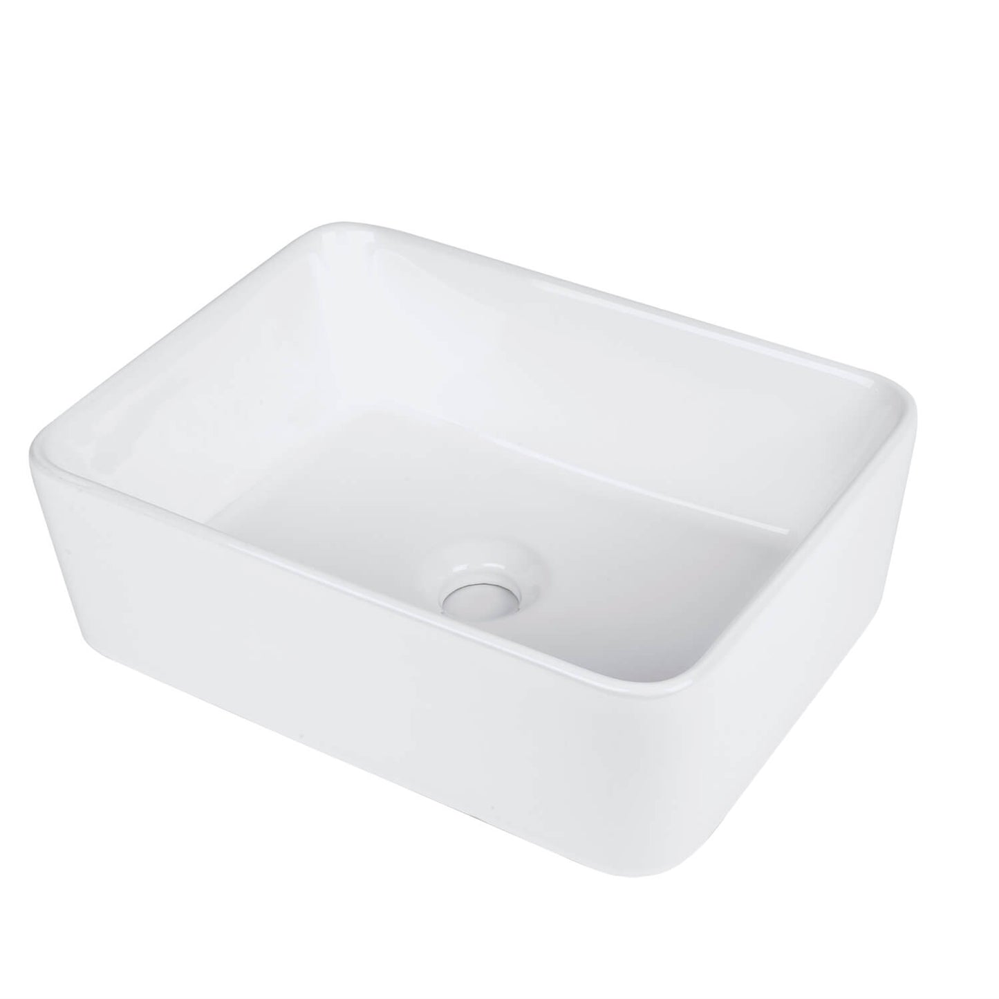White Rectangular Ceramic Bathroom Sink