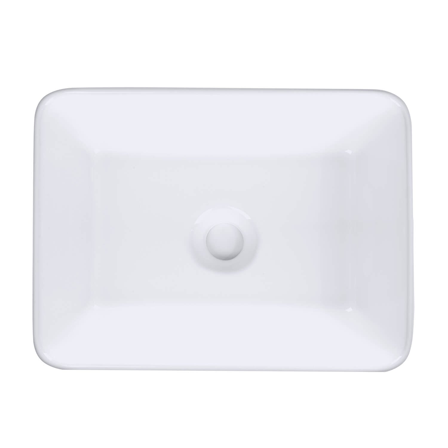 White Rectangular Ceramic Bathroom Sink