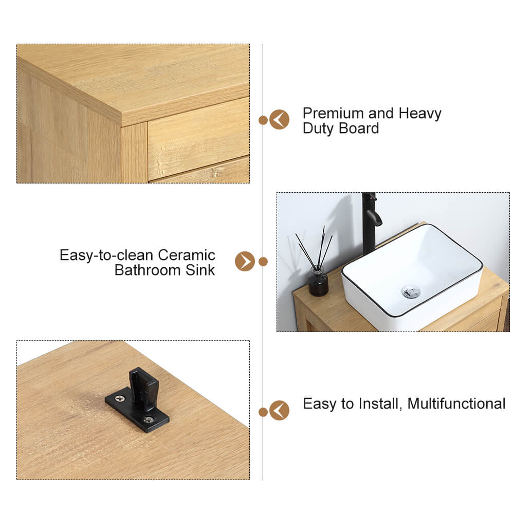 24 Inch Bathroom Vanity Sink Combo#color_oak
