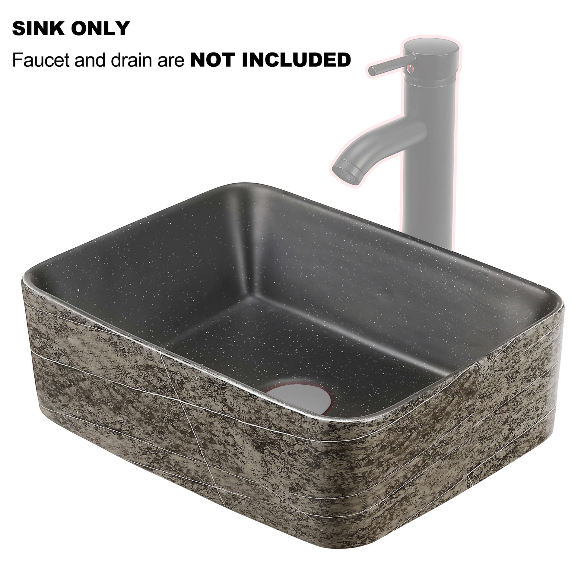 Rectangle Bathroom Sink Above Counter 16'' x 12''