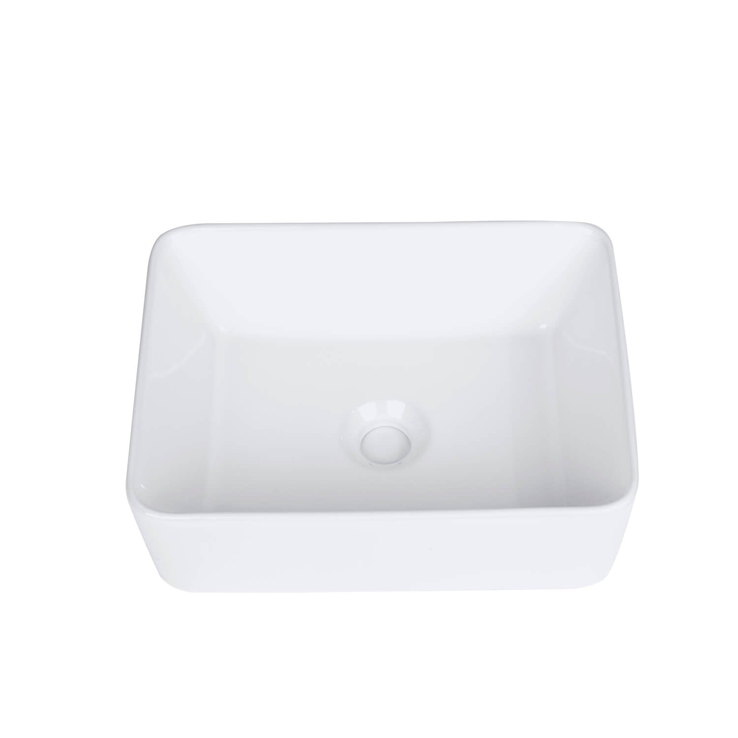 White Rectangular Ceramic Bathroom Sink