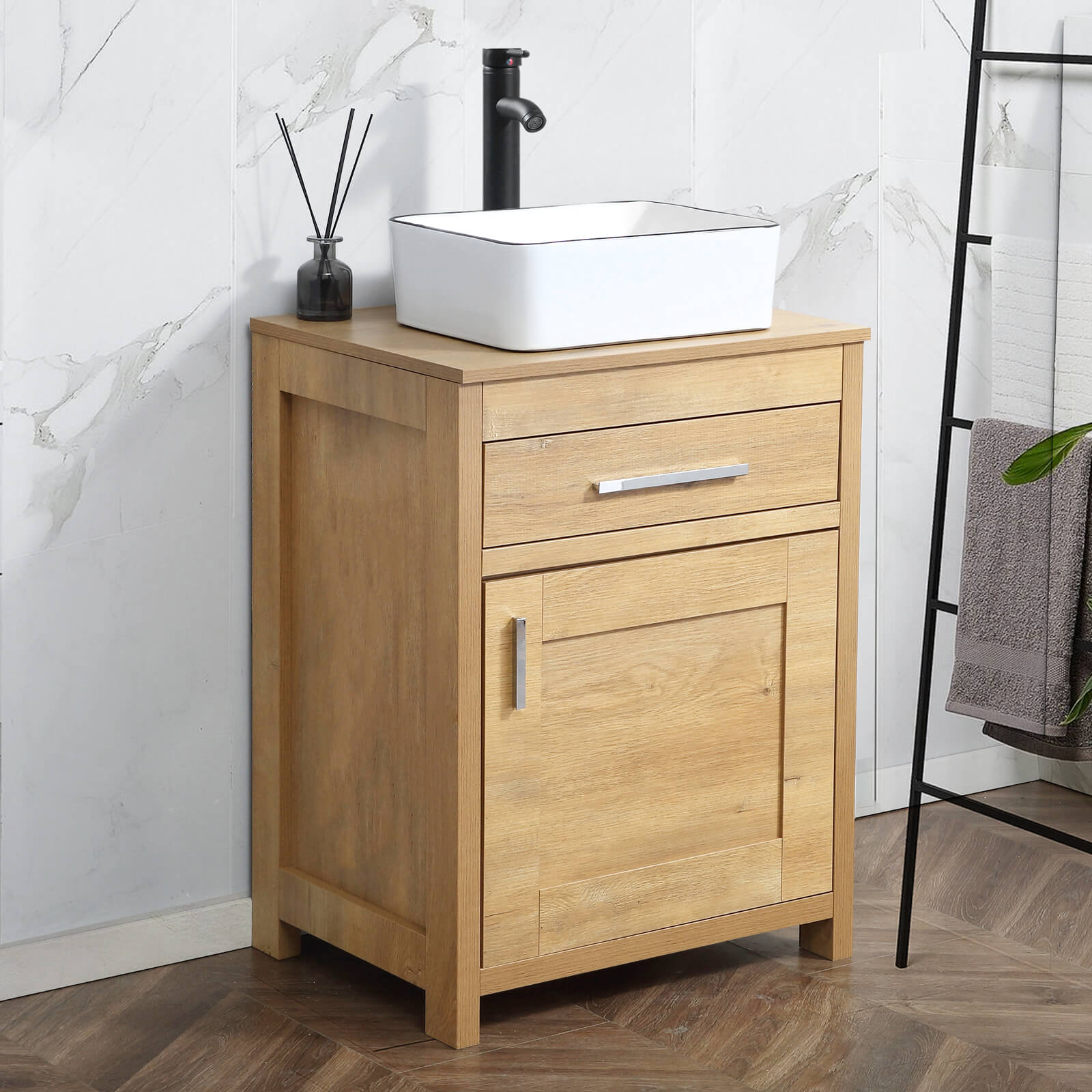24 Inch Bathroom Vanity Sink Combo#color_oak