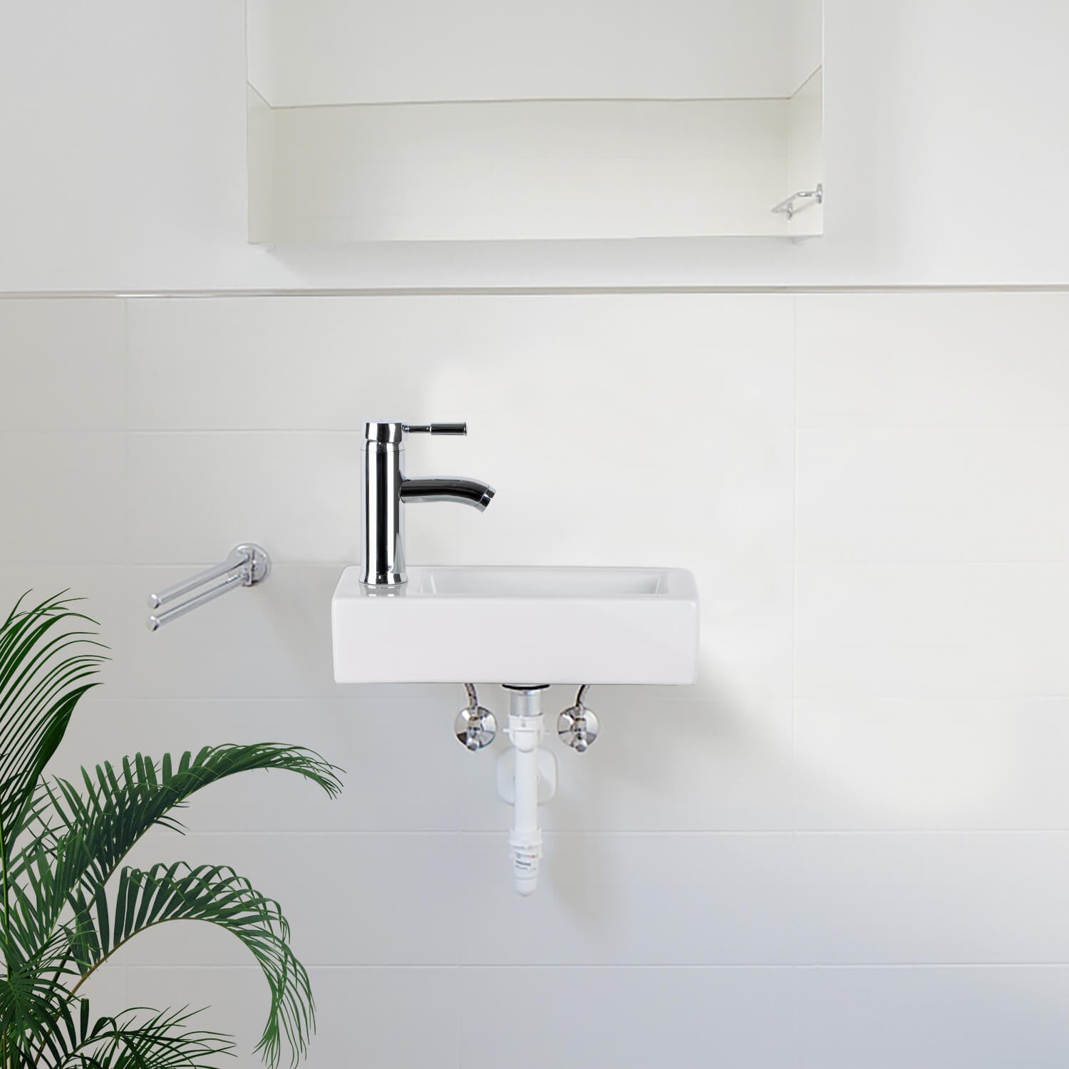Small Wall Mounted Bathroom Sink, 14.7"x7"#right