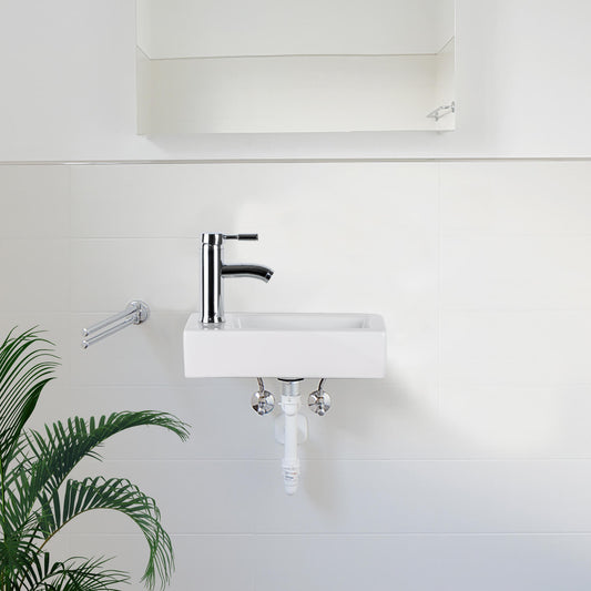 Small Wall Mounted Bathroom Sink, 14.7"x7"#right