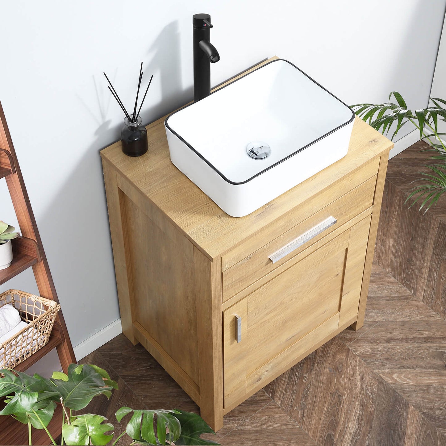 24 Inch Bathroom Vanity Sink Combo#color_oak
