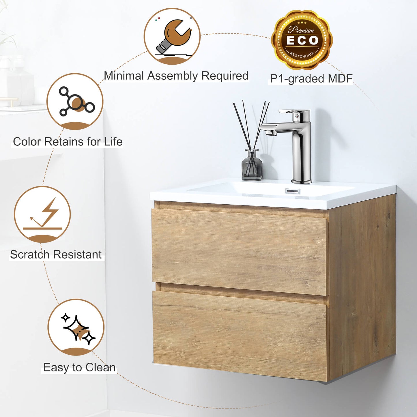 24" Bathroom Vanity with Sink Combo