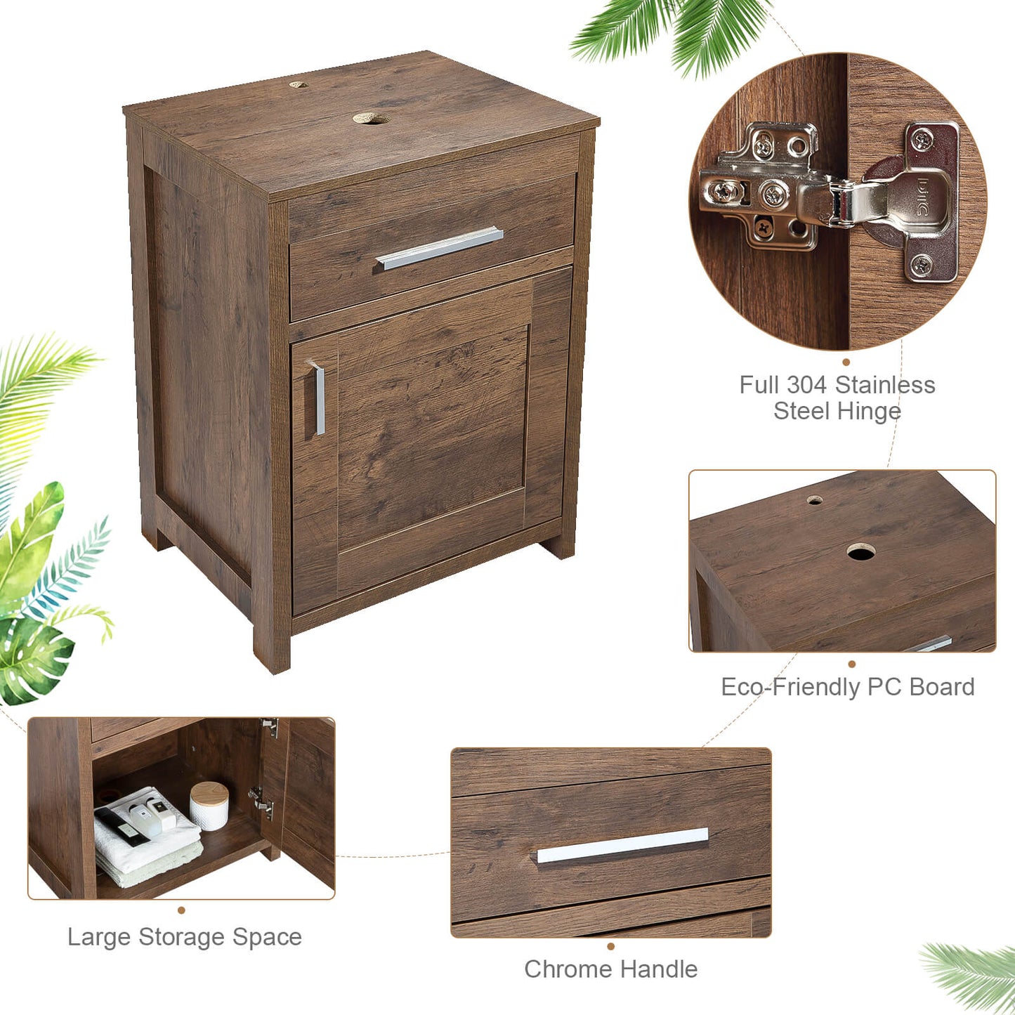 24 Inch Bathroom Vanity Sink Combo#color_brown