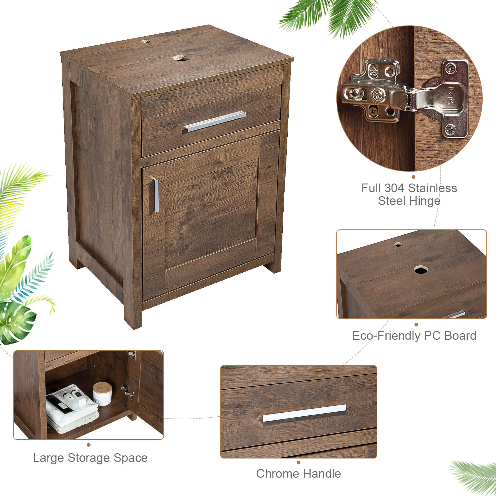 24 Inch Bathroom Vanity Sink Combo#color_brown