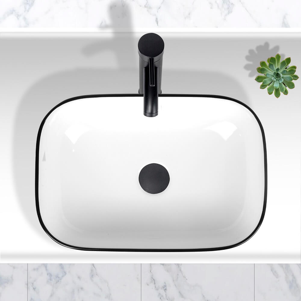 Bathroom Vessel Sink with Faucet Pop up Drain Combo, 18" x 12.6"