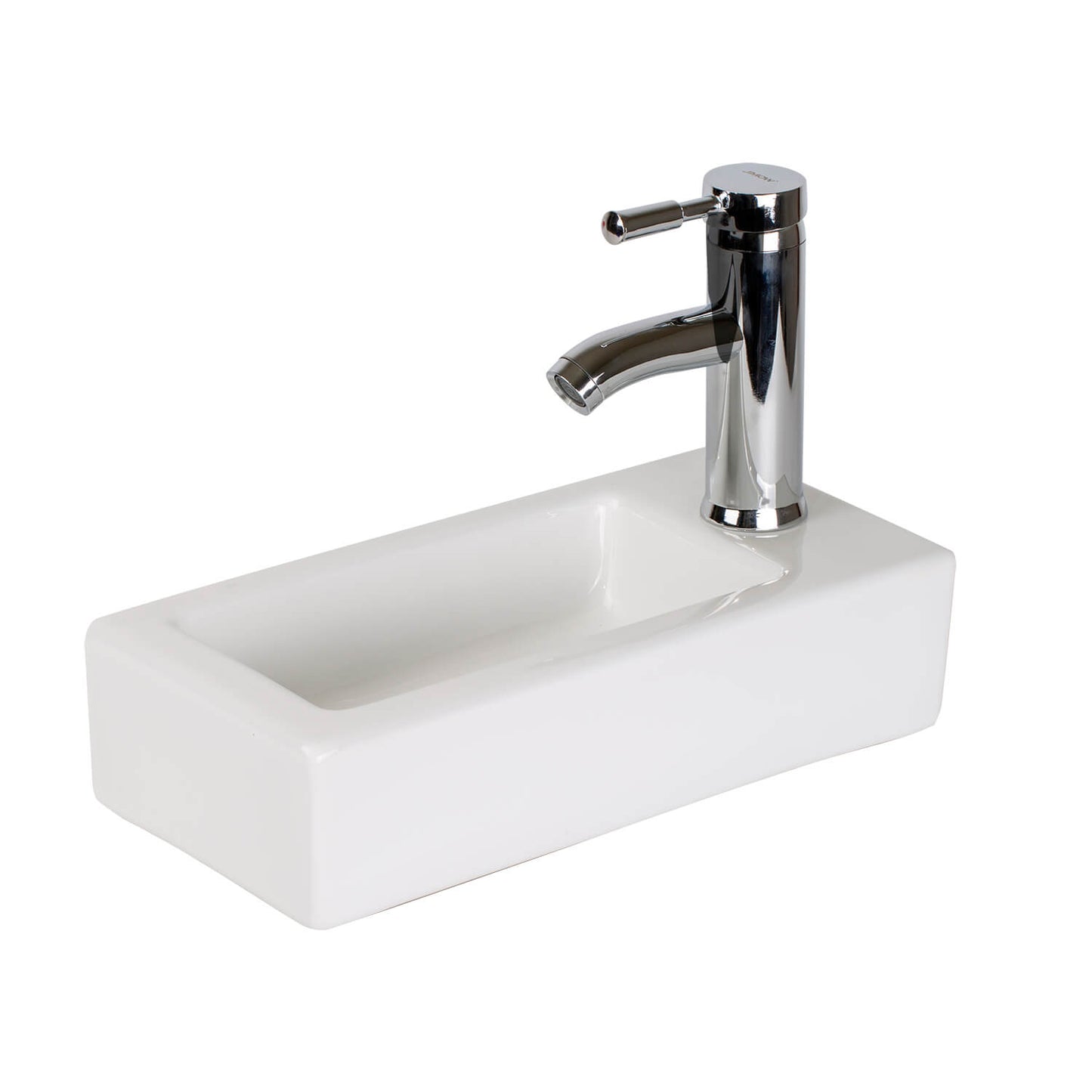 Small Wall Mounted Bathroom Sink, 14.7"x7"#left