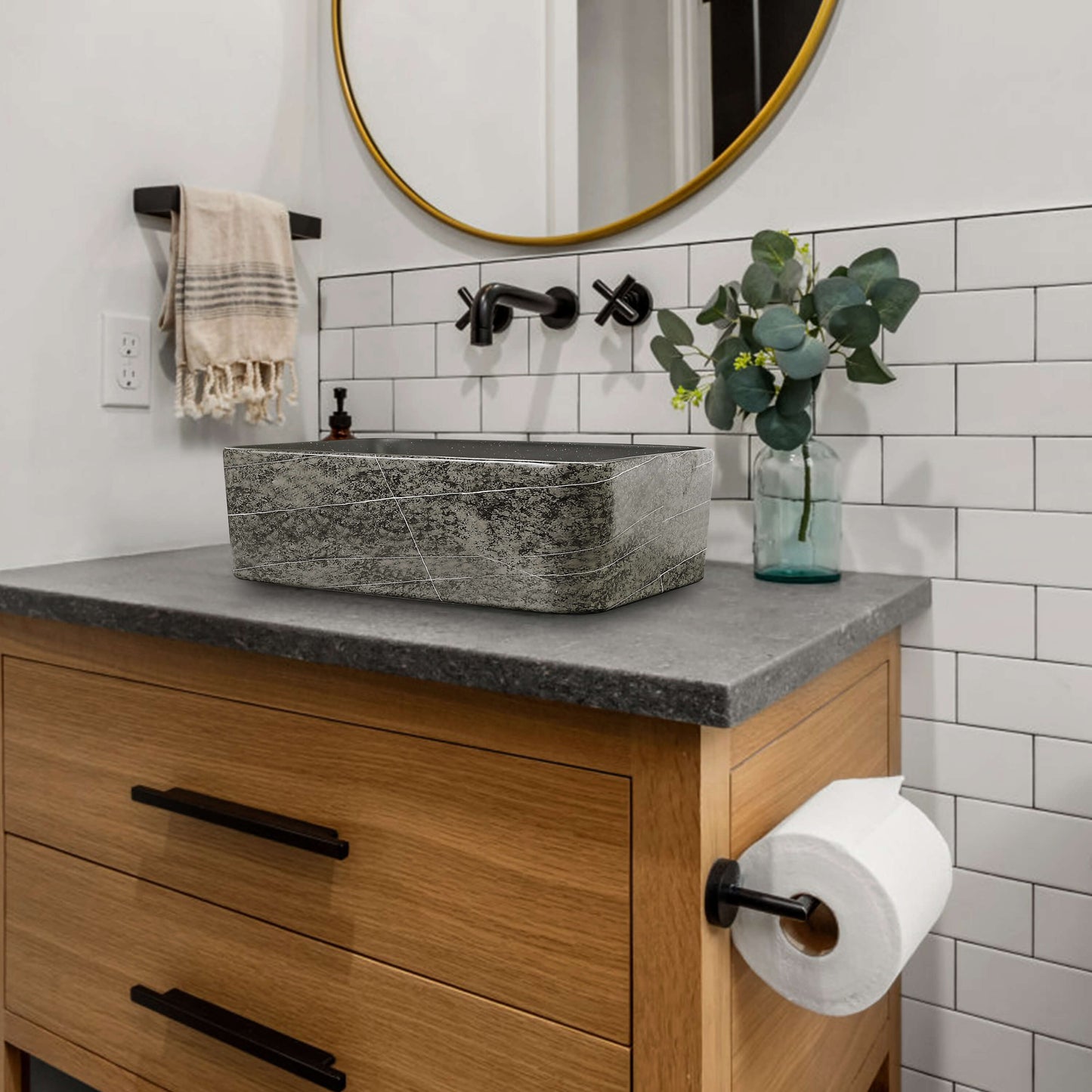 Rectangle Bathroom Sink Above Counter 16'' x 12''