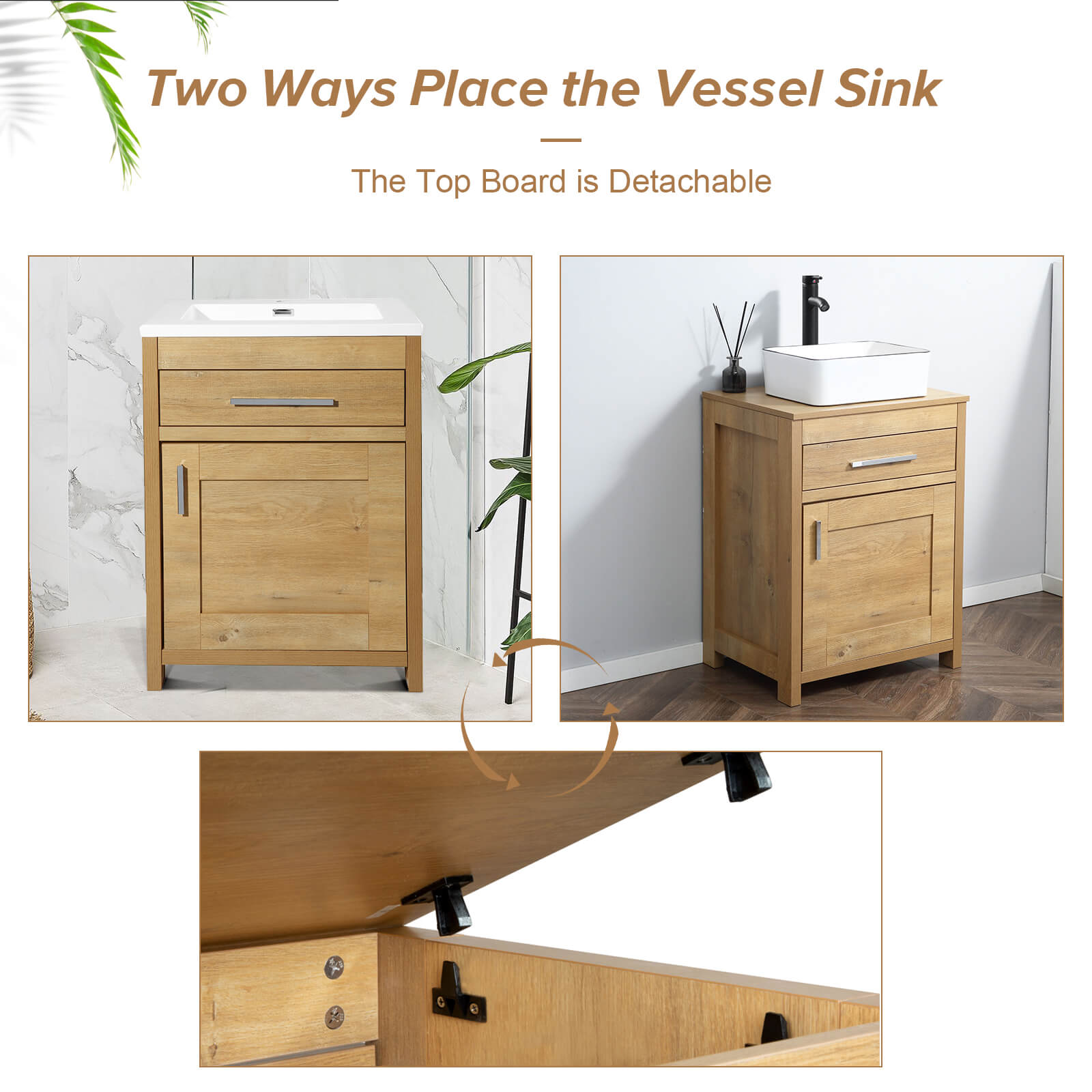 24 Inch Bathroom Vanity Sink Combo#color_oak