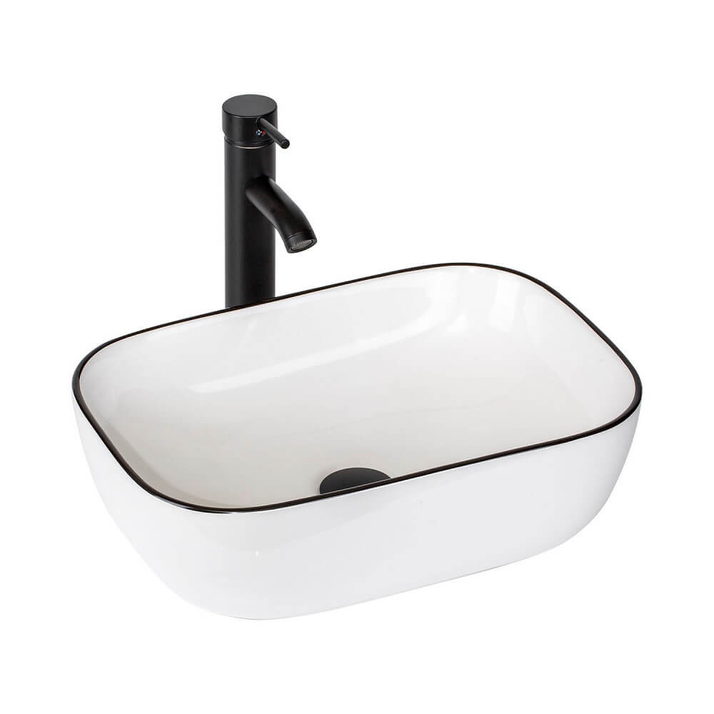 Bathroom Vessel Sink with Faucet Pop up Drain Combo, 18" x 12.6"