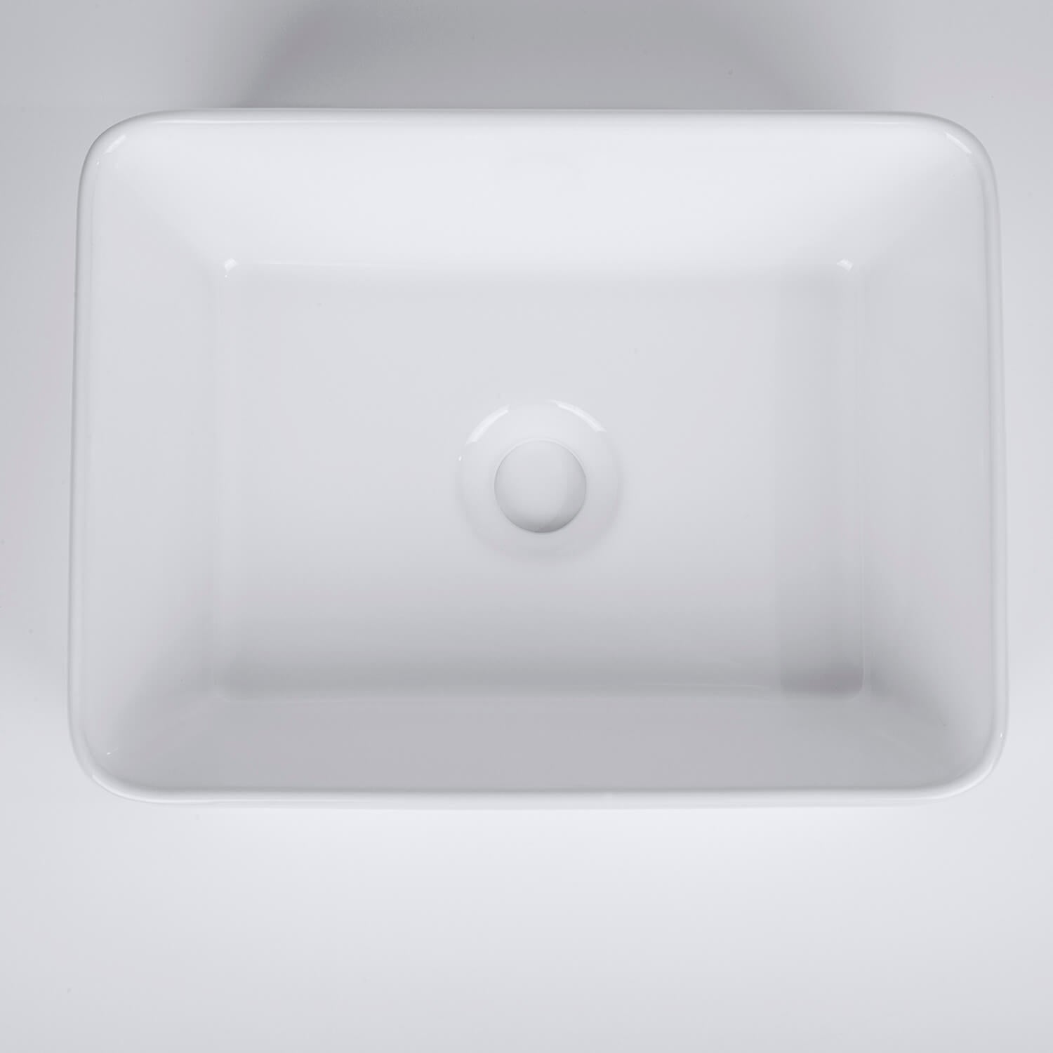 White Rectangular Ceramic Bathroom Sink