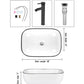 Bathroom Vessel Sink with Faucet Pop up Drain Combo, 18" x 12.6"
